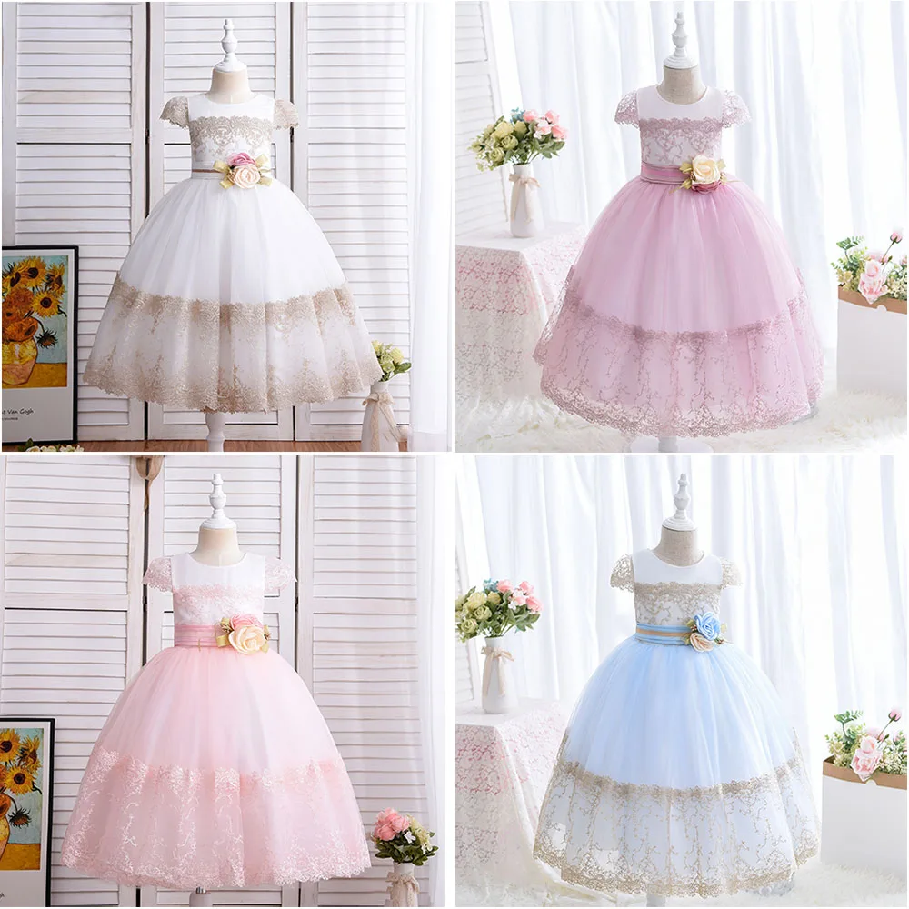 

Princess Tulle A Line Flower Girl Dresses First Communion Dresses Birthday Christmas Gift Wedding Party Runway Show Pageant