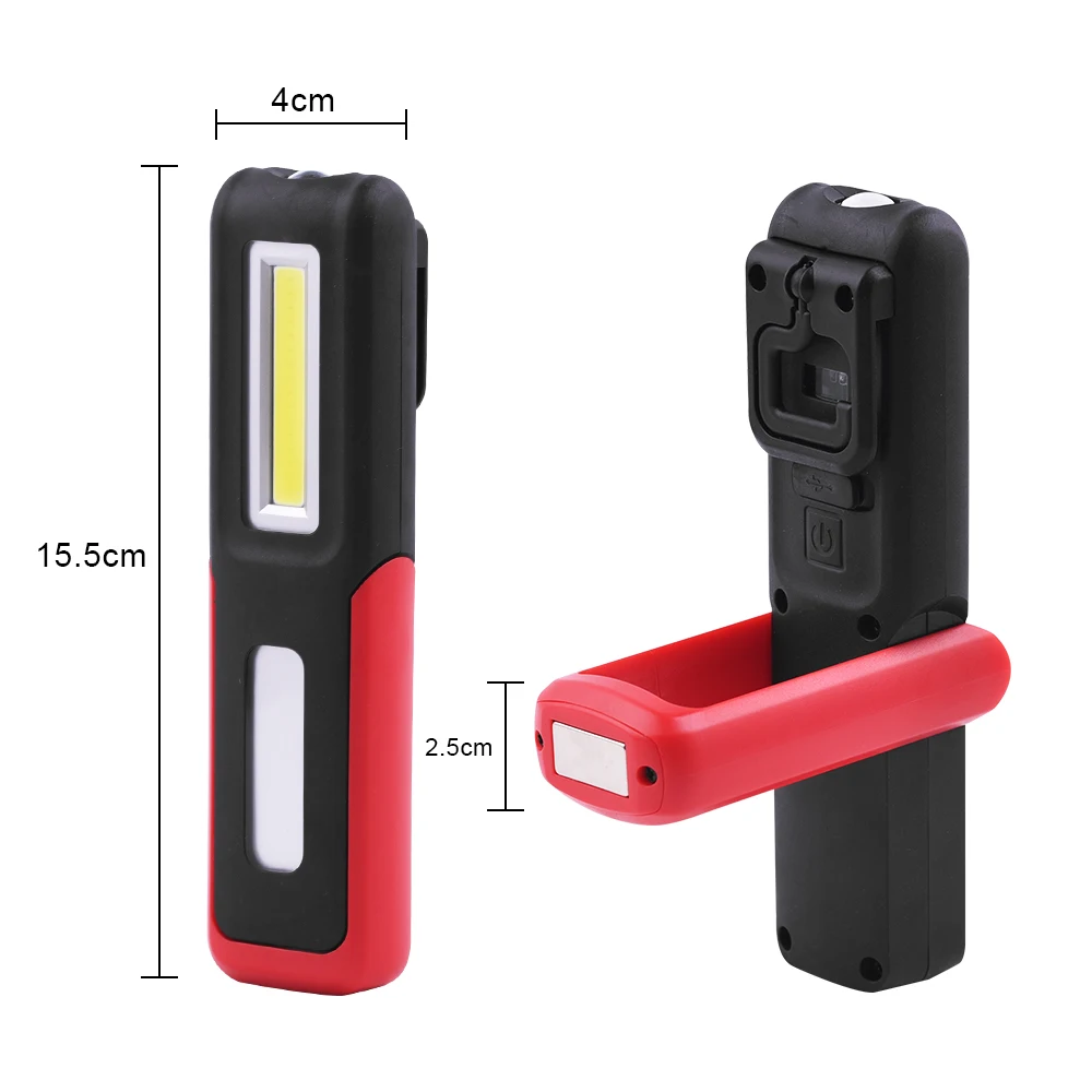 저렴한 SNZY-USB 충전식 COB 작업 검사 라이트, 휴대용 LED 손전등, 토치, 마그네틱 랜턴, 야외용 행잉 후크 램프
