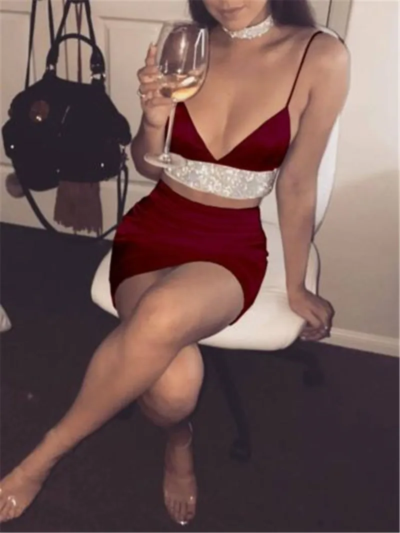 Стильная женская обувь 2 предмета Bodycon платье с треугольным вырезом комплект: