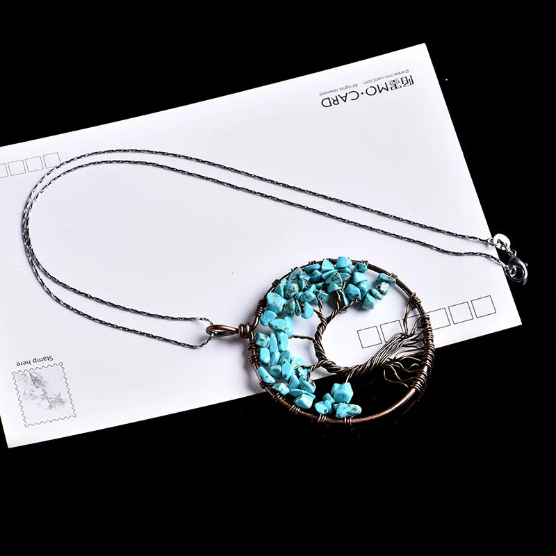 1 шт. подвеска в виде дерева жизни с натуральным кристаллом минеральное украшение