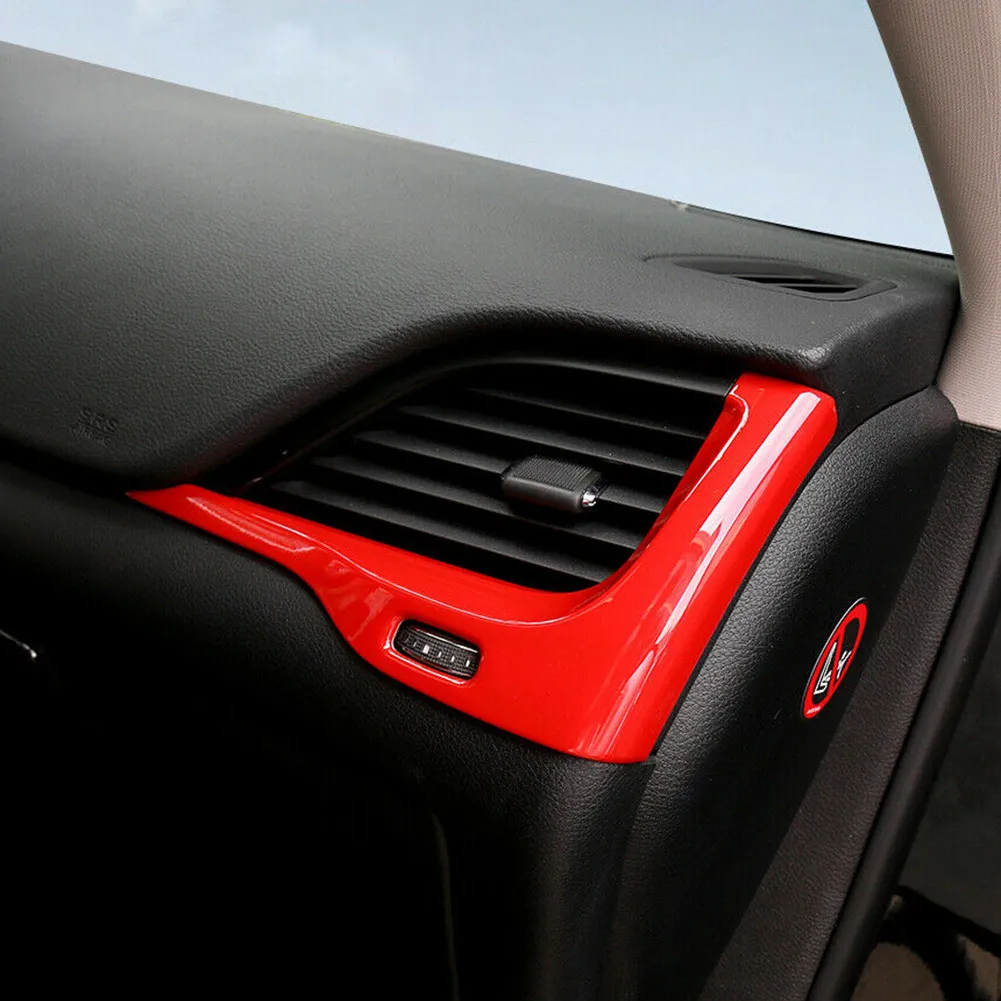 

2Pcs Air Vent Outlet Accessories Cover Dashboard Decorate Red Trim 2014-2018