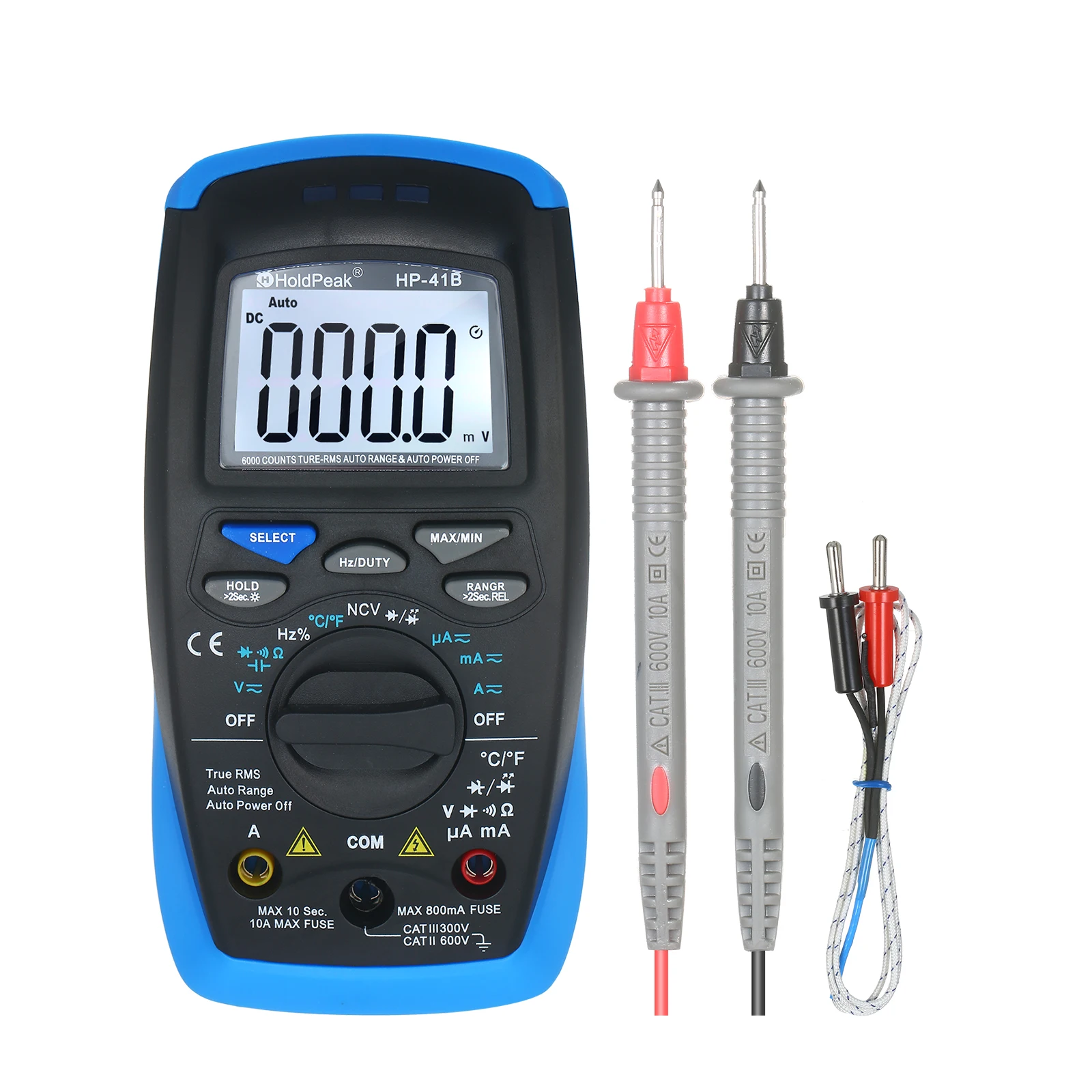 Цифровой мультиметр профессиональный тестер TRMS 6000 отсчетов ЖК-дисплей ручной