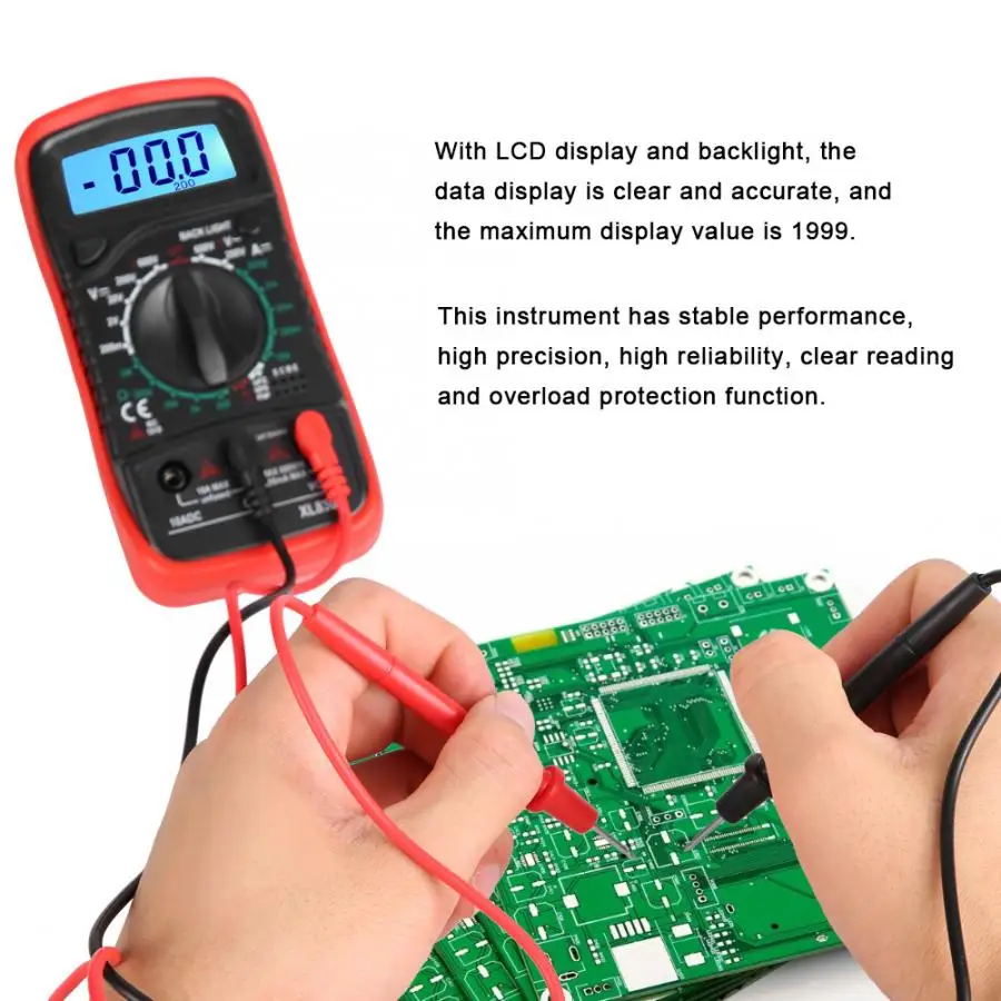 XL830L Handheld Digital Voltmeter With LCD Display Multimeter Voltage Ammeter Ohmmeter Current Tester | Инструменты