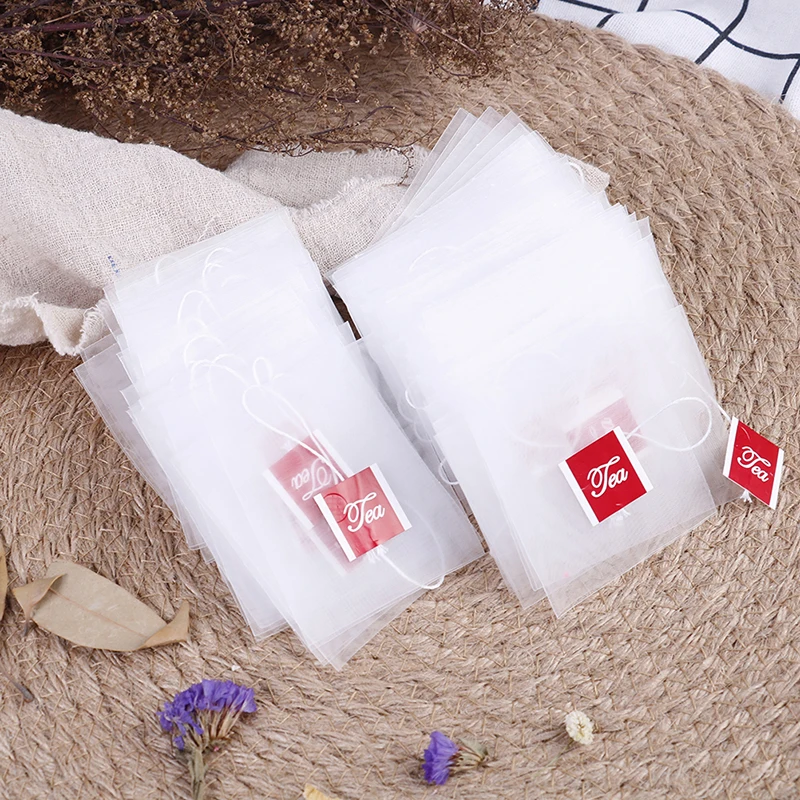 100pcs/lot Tea Bag Infuser With String Heal Seal 7 x 6cm Sachet Filter Paper Teabags Empty Bags | Дом и сад
