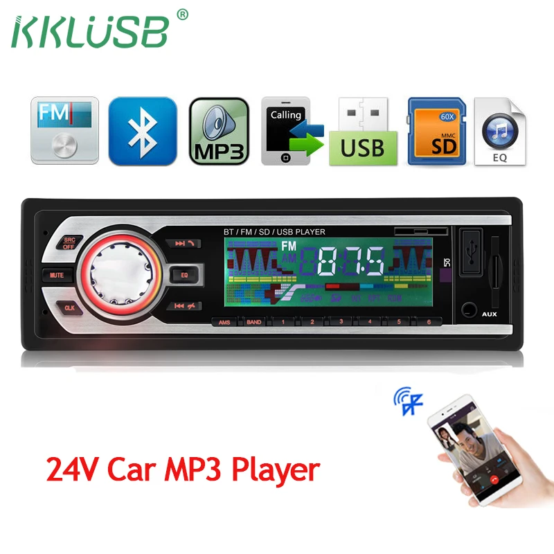 Авторадио 1 Din Bluetooth автомобильное радио SD 24V MP3 плеер Авто аудио автомобильный DIN
