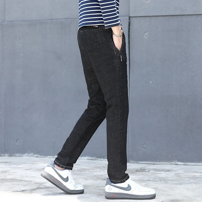 Уличная одежда мужские брюки джинсы осенние классические для мужчин облегающие