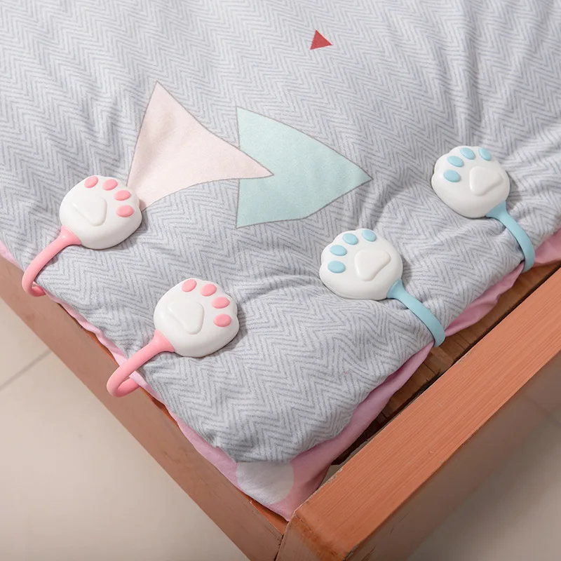 

Cute Cat's Claw-shaped Quilt Fixed Belt Bedding Quilt Cover Sheet Fixed Clip Bed Blanket Non-slip Sheet Fixed Clip Household