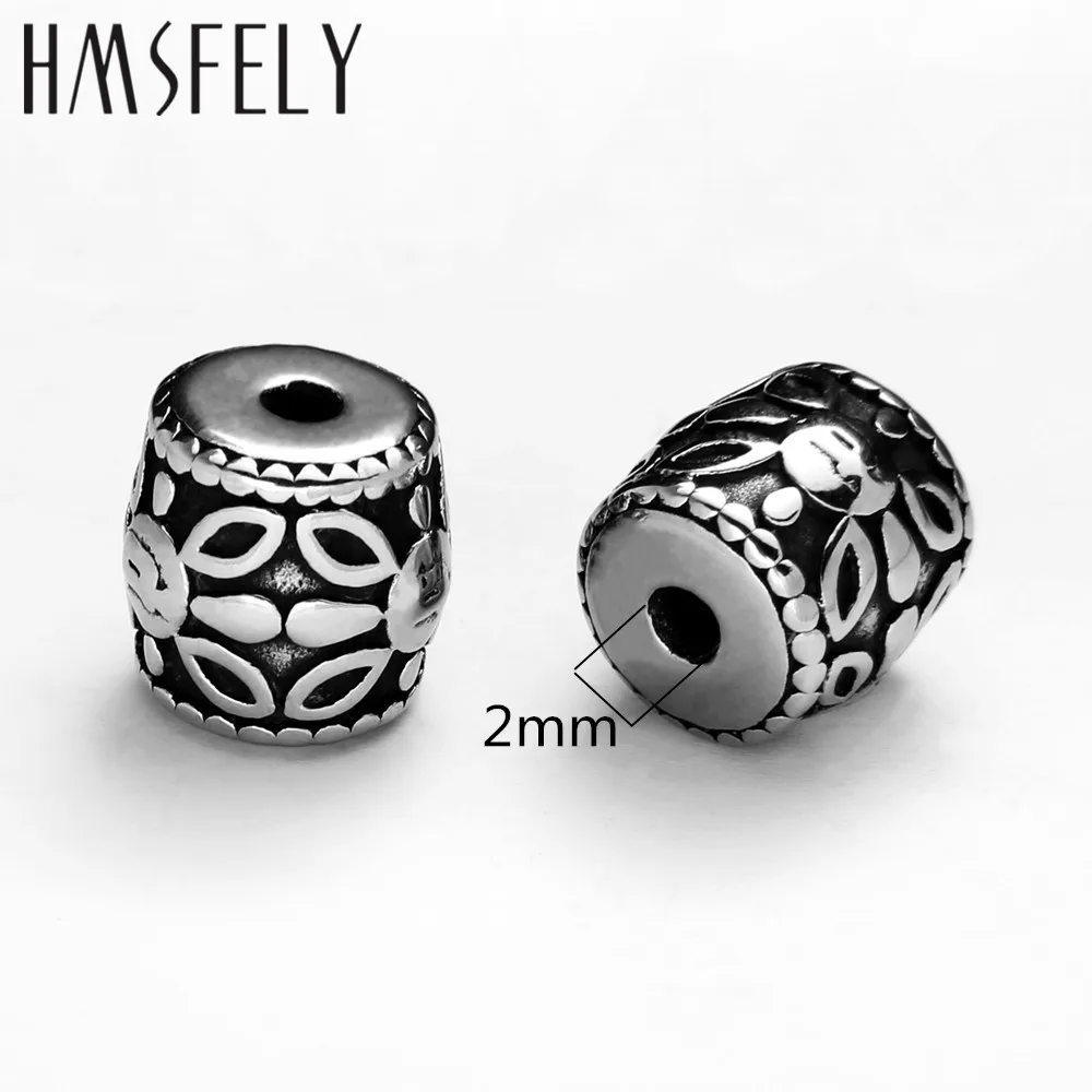 Цилиндрические бусины HMSFELY 316L из нержавеющей стали аксессуары для