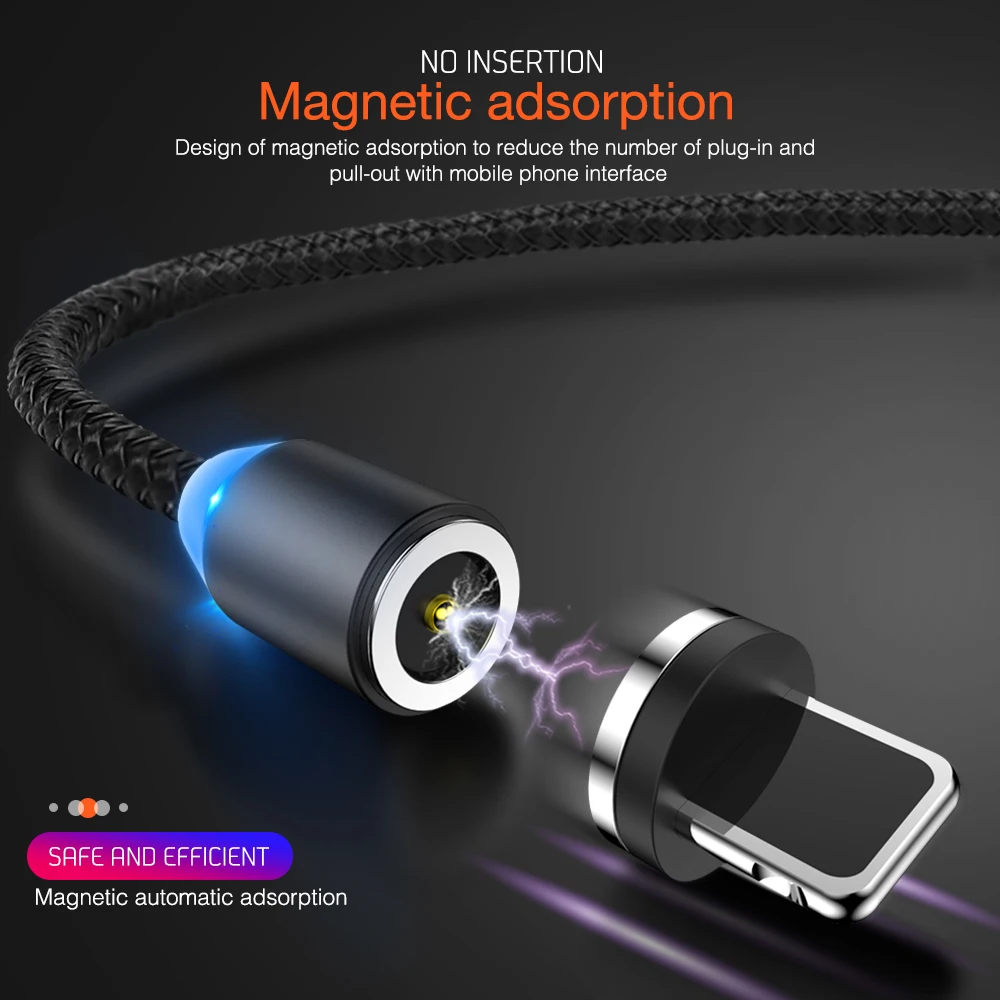 1 м 2 м магнитное зарядное устройство для быстрой зарядки type C Micro USB C кабель для iPhone 11X8 7 6 6S 5 5S samsung кабельный трос мобильного телефона
