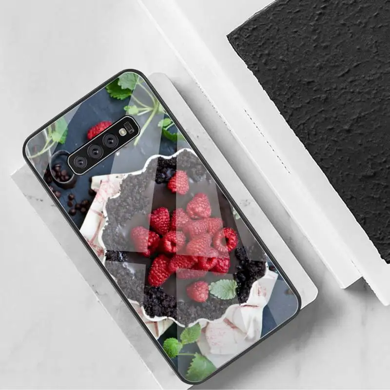 

Food Wallpaper Raspberry Phone Case Tempered Glass For Samsung S20 Plus S7 S8 S9 S10 Plus Note 8 9 10 Plus
