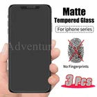 Матовое закаленное стекло для iPhone 13, 12, 11 Pro, XS Max mini, 3 шт., защита экрана от отпечатков пальцев для iPhone X, XR, 7, 8 Plus, se2020