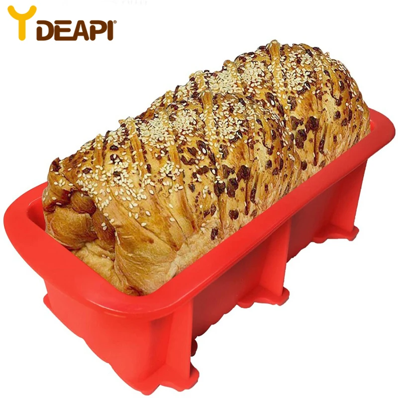 

YDEAPIBig Toast Mold Non Stick Silicone Cake Bread Mould Bakeware French Bread Pan Soap Loaf Pan Cake Baking Mold Tools Bakeware