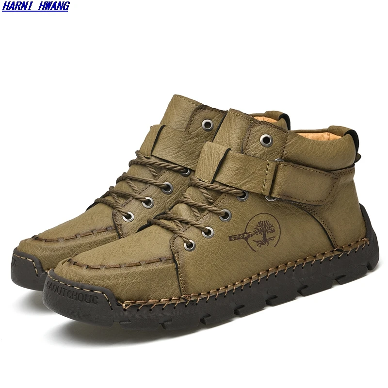 

Men's high-quality leather boots, men's autumn leisure motorcycle ankle, men's lace-up basic boots, men's fashion men's boots