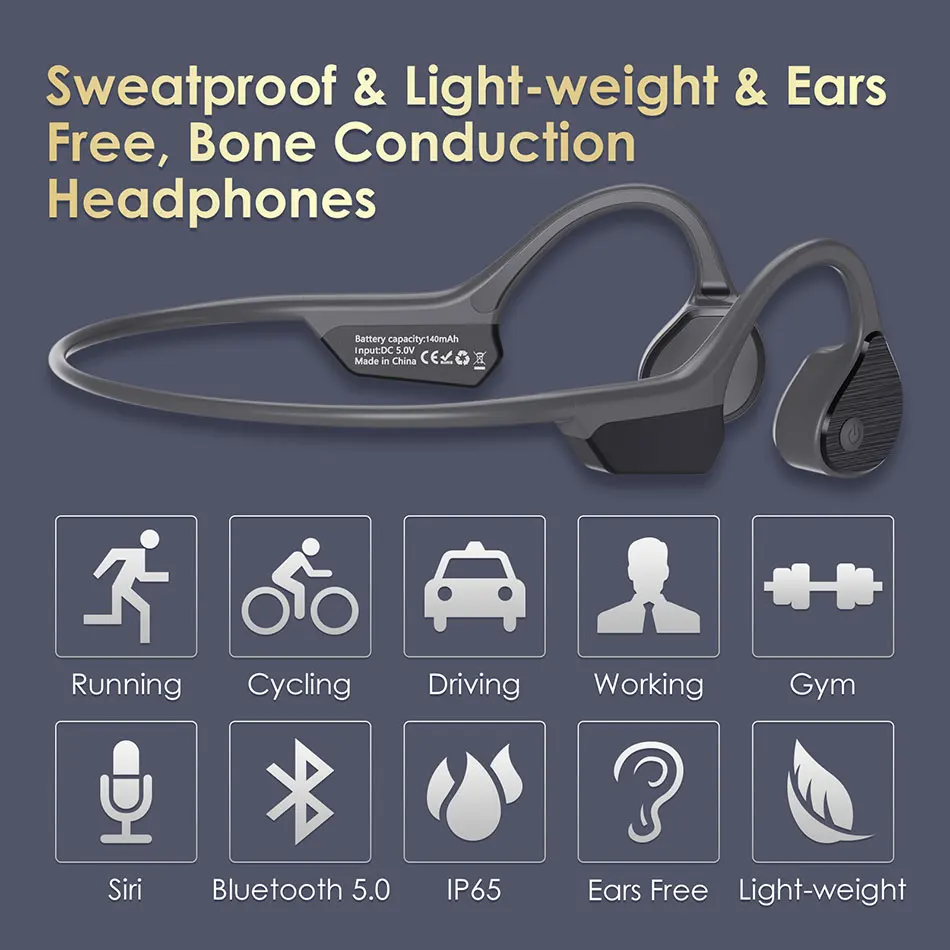 Беспроводные спортивные наушники BBGear Pro9 с костной проводимостью Bluetooth 5 0 класс