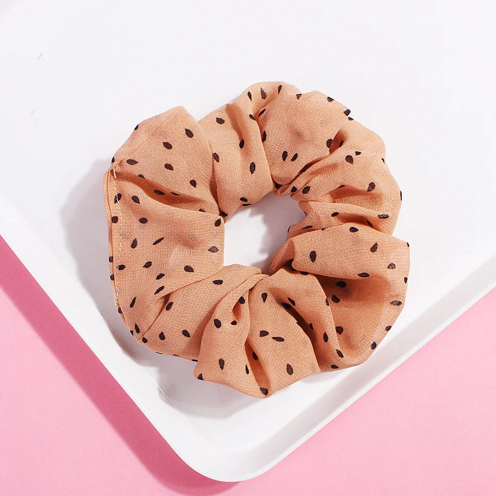 Из шифона для девочек С принтом в горошек Резинка волос держатель ободок Для