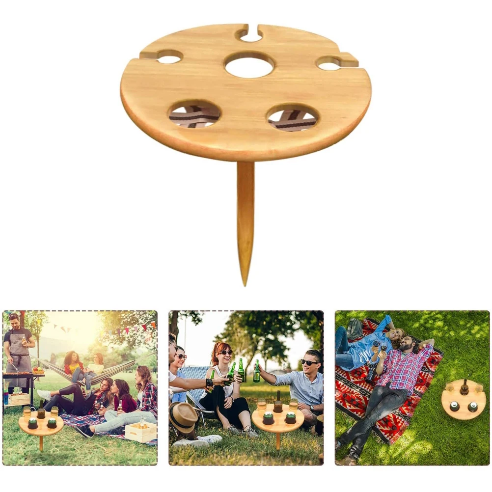 

1x Outdoor Wine Table Portable Picnic Table Wine Glass Racks Collapsible Racks Outdoor Tables Outdoor Furniture