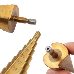 Ступенчатое сверло с титановым покрытием, коническое сверло для металла и дерева