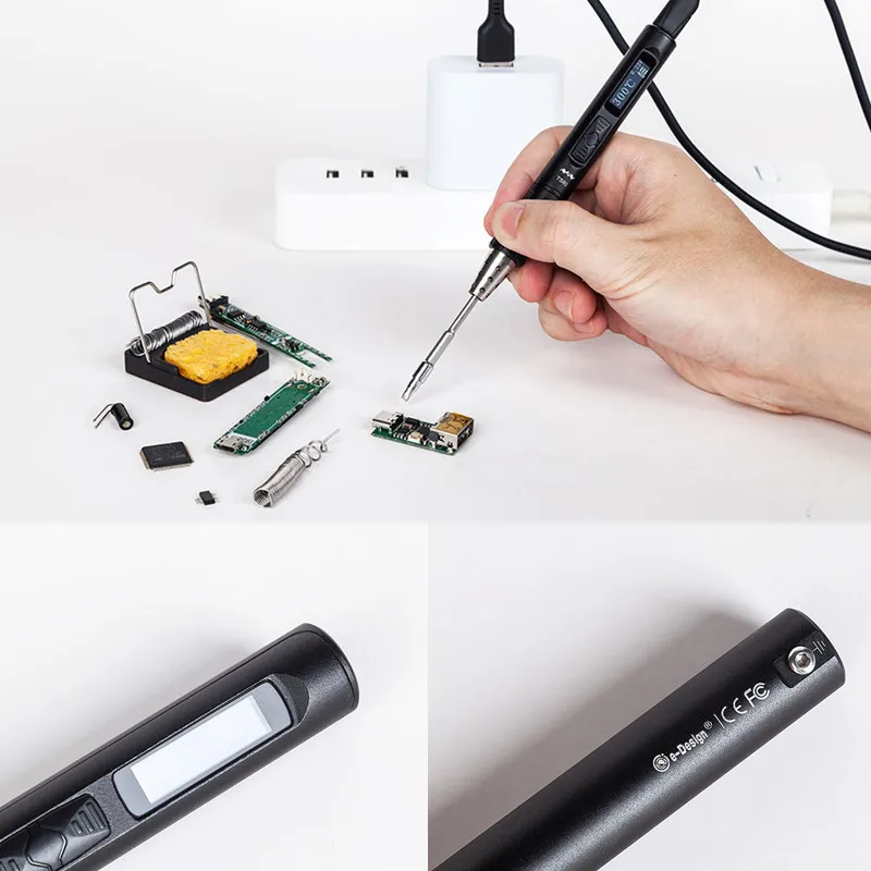 Цифровая паяльная станция MINI TS80 программируемая с USB Type-C и OLED-экраном набор