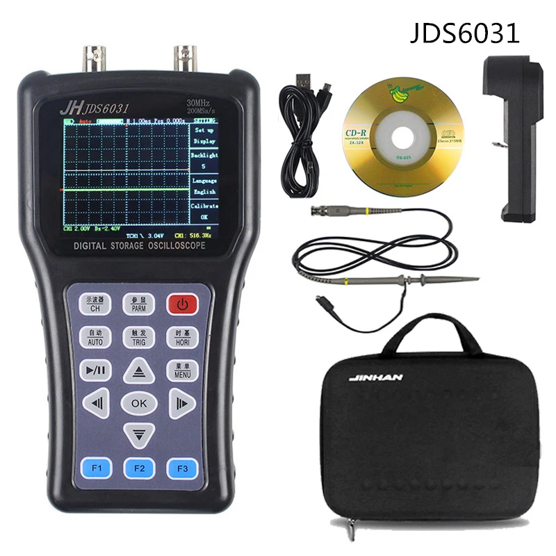 Портативный цифровой портативный осциллограф JDS6031 с Usb 1 канал 30 МГц