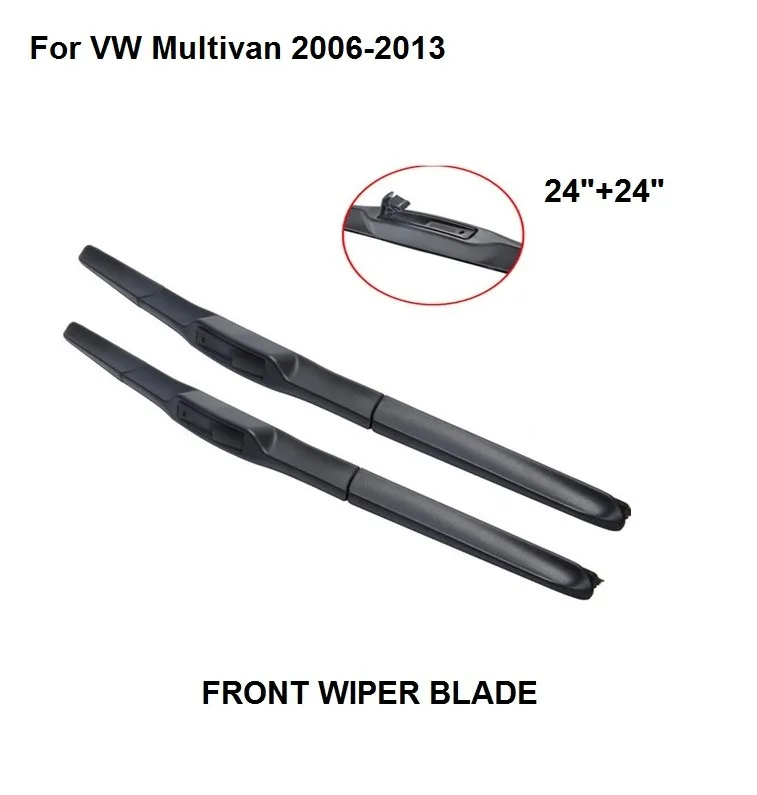 

Front Window Wiper Blade For Multivan 2006-2013 24"+24" High Quality Natural Rubber Clean Front Windshie