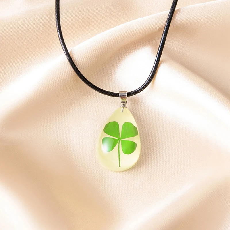 Модное ожерелье с подвеской в виде капли воды натуральным зеленым