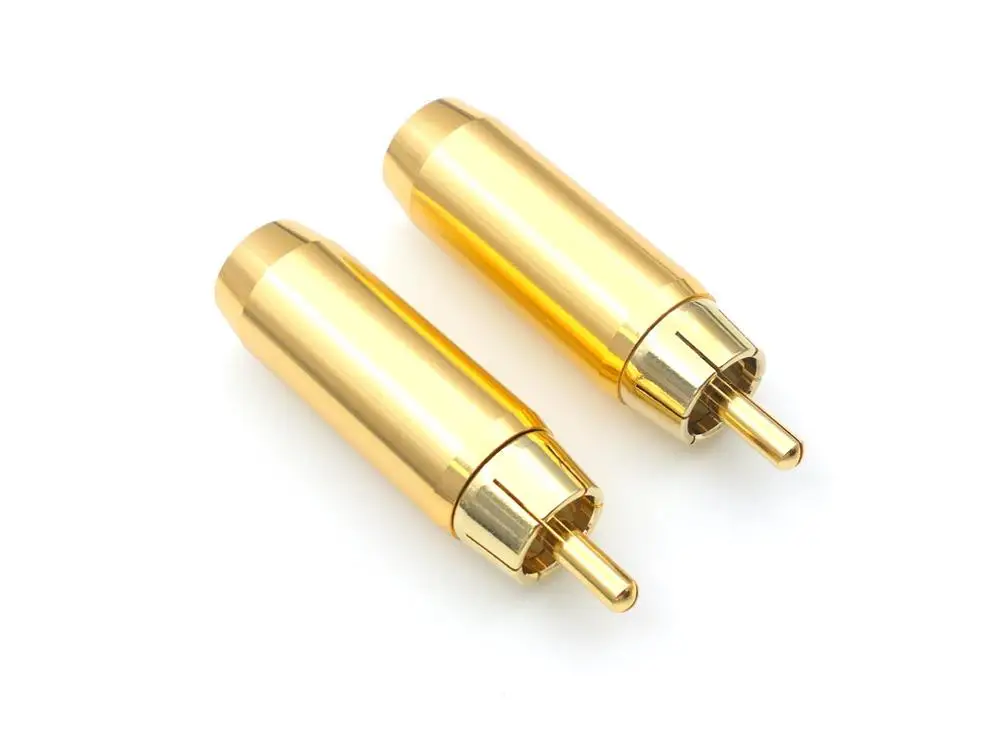 

2X Audiophile Gold Plated RCA Plug CONNECTOR DIY solder
