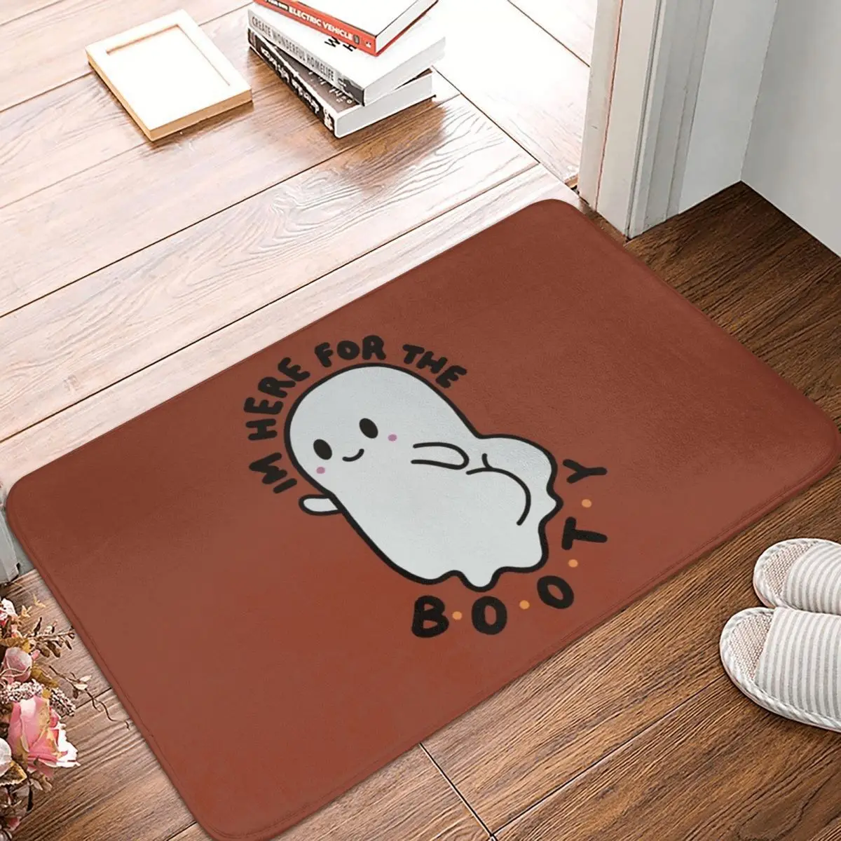 

I'm Here For The Booty Polyester Doormat Rug carpet Mat Footpad Non-slip WashableEntrance Kitchen Bedroom balcony Cartoon