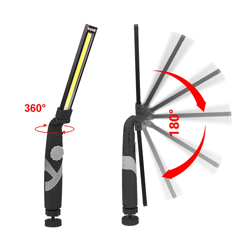 

Magnetic Work Light COB LED Lamp USB Rechargeable Flashlight Flexible Inspection Emergency Rotary Torch for Camping Traveling