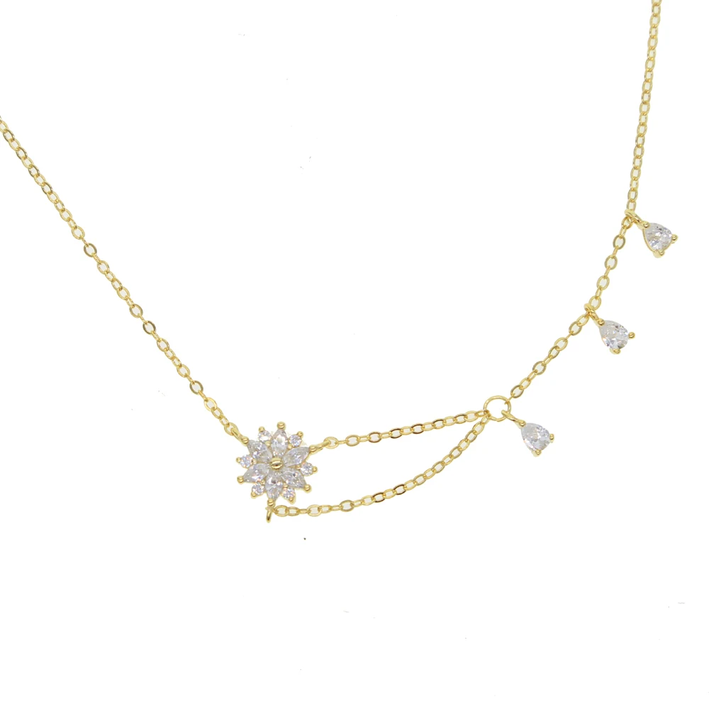 Женский чокер из серебра 2018 пробы с фианитами|Ожерелья| |