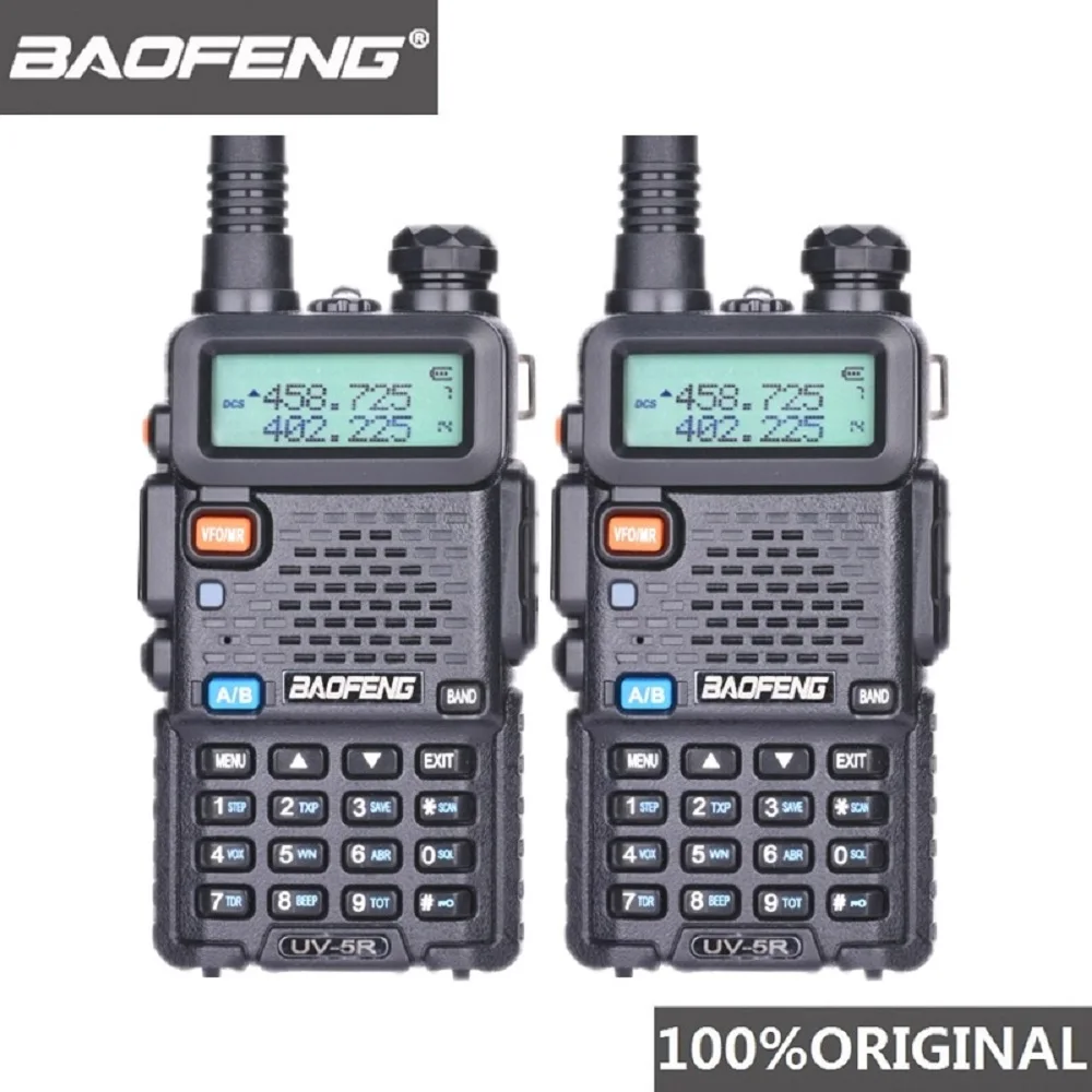 2 шт. 100% Baofeng UV 5R Двухканальные рации VHF/UHF 136 174 мГц и 400 520 Dual Band двухстороннее Радио