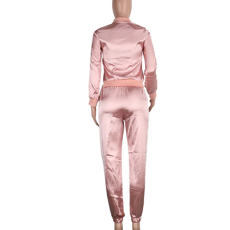 Однотонный женский спортивный костюм из двух предметов повседневная спортивная