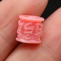20pcs natural coral beads cylindrical carved isolation beads for jewelry making diy necklace bracelet earrings accessory