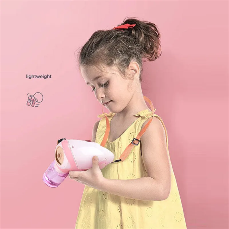 

2021New Summer Smoke Magic Bubble Machine Electric Automatic Bubble Blower Maker Gun Kids Outdoor Toys Birthday Gift