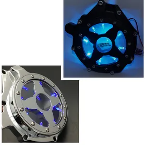 blue led see through engine stator cover for honda cbr 1000r 2004 2021 aftermarket free shipping motorcycle part billet free global shipping