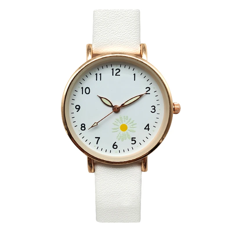 

New Small Daisies Watch Women Fashion Casual Leather Belt Watches Simple Ladies' Small Dial Quartz Clock Dress VSCO Wristwatches