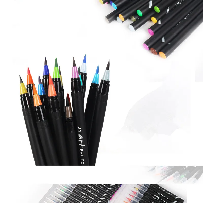 

48PCS Colors Art Marker Watercolor Brush Pens for School Supplies Stationery Drawing Coloring Books Manga Calligraphy