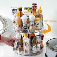 kitchen 360 rotatable storage bin practical plastic storage box of tea sweeteners multi layer multifunctional rotating shelf