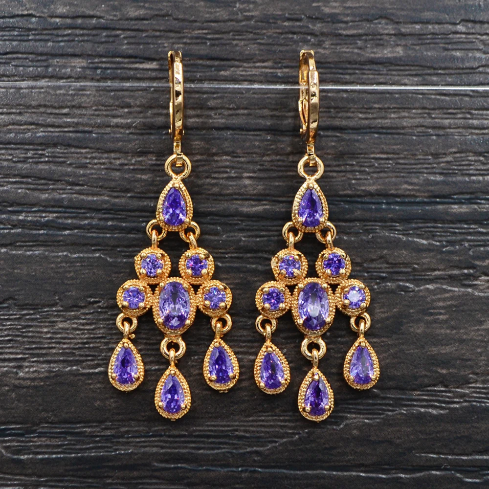 Модные женские роскошные серьги подвески золотого цвета с