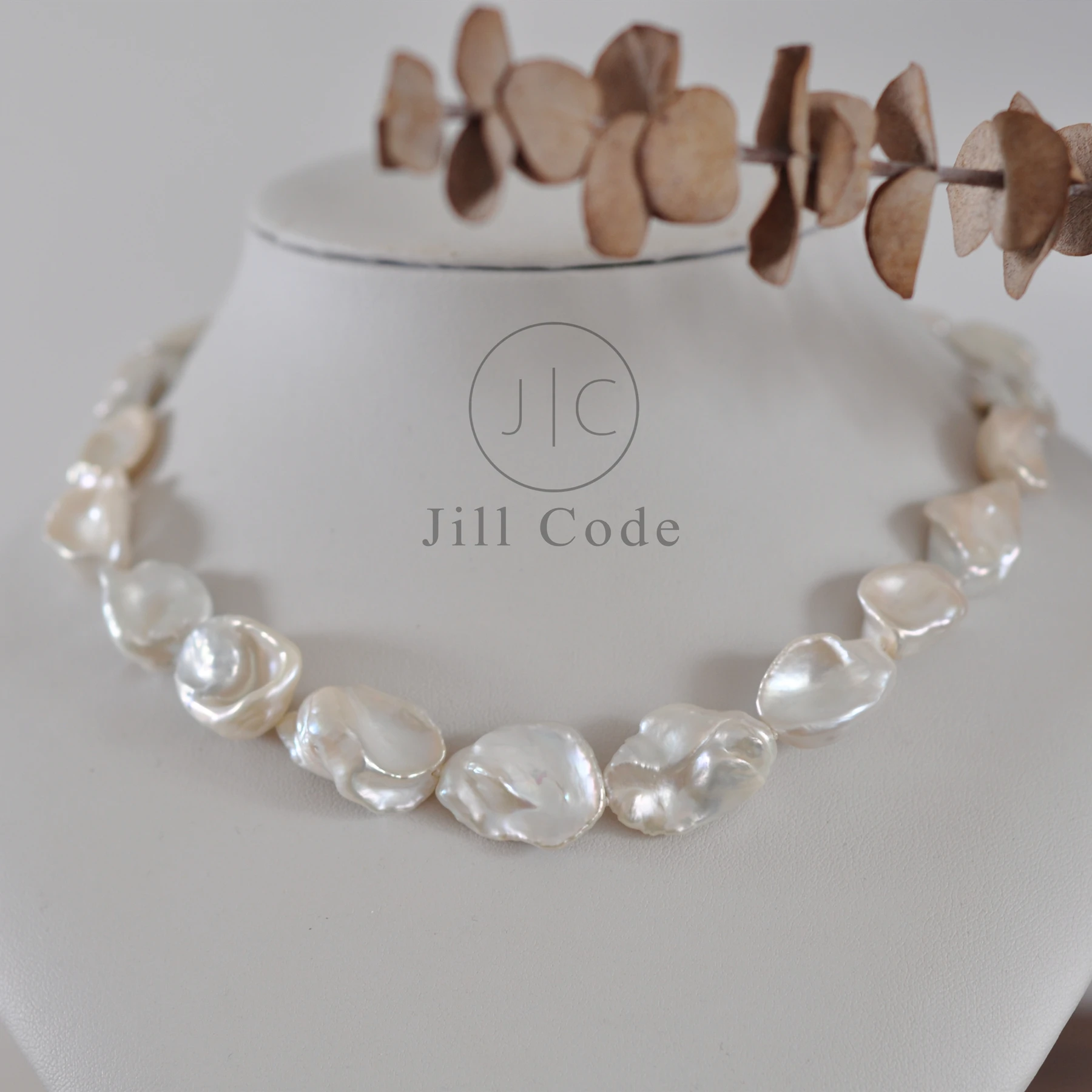 Ожерелье из жемчуга Кеши ожерелье натурального жемчуг плоского барочного от Jill