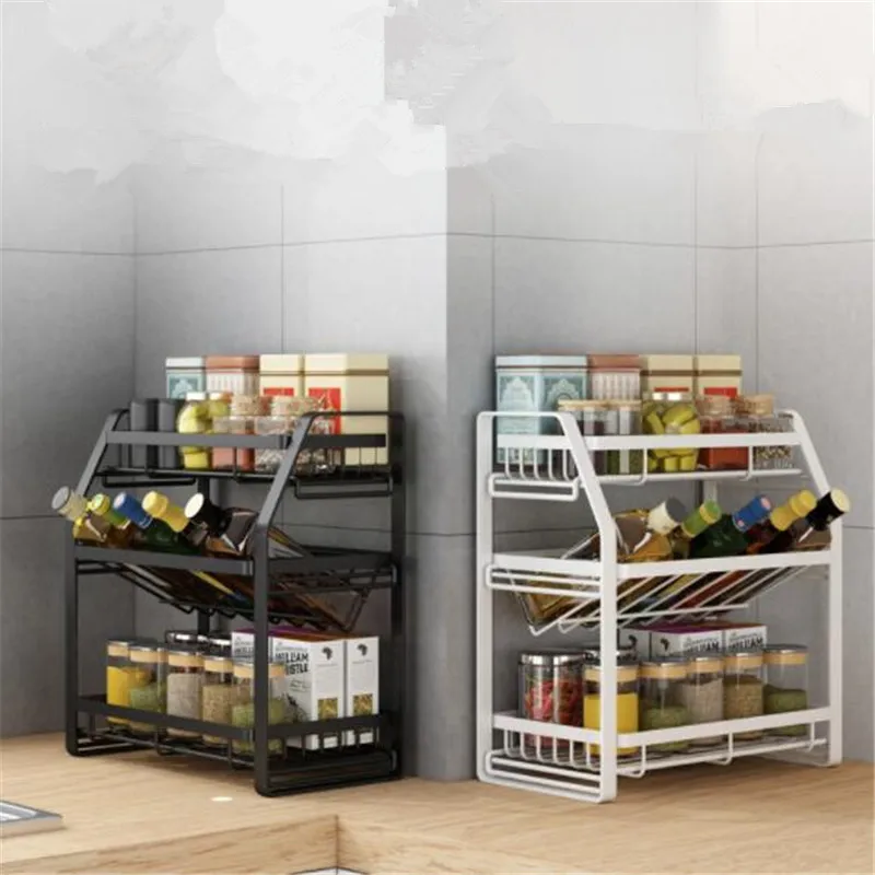 

Kitchen Spice Rack Space Saving Seasoning Jars Organizer Can Bottle Storage