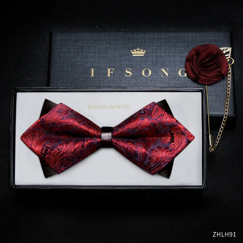Дизайнерский брендовый ретро-галстук-бабочка для мужчин, галстук-бабочка для свадебной вечеринки в итальянском стиле для жениха, галстук-б...