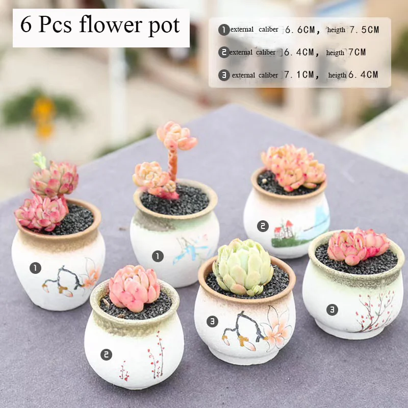 

Landscapes Flower Pot Succulent Cactus Pot Plant Garden Ceramic Planter Mini Pots Outdoor Garden Home and Living