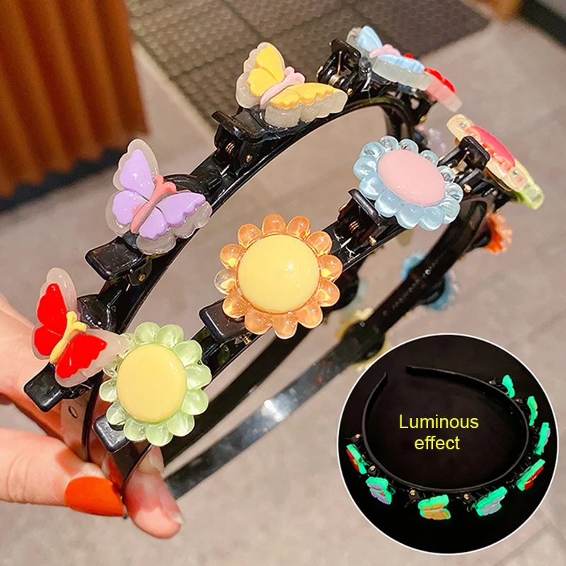 

New Cute Luminous Flower HeadBand for Girls Child Hair Clip Handmade Hair Bands Children Birthday Gift Headwear Hair Accessories