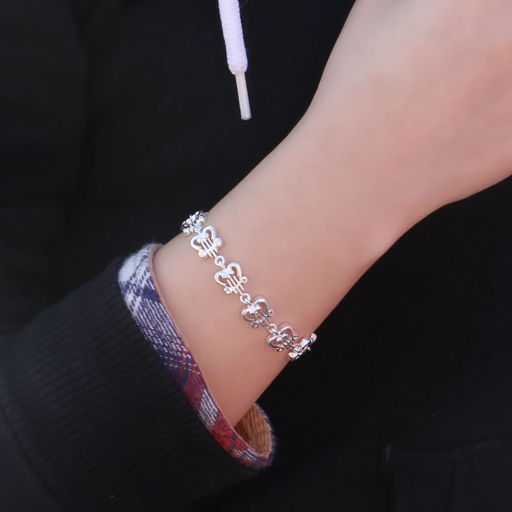 

Fashion Delicacy Charm Bracelets Simple and Pretty Friendship Bracelets For Women 925 Solid Silver Jewelry Gifts 2020