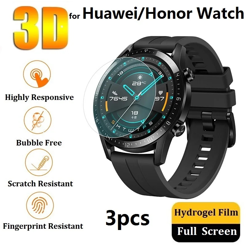 

3d Защитная пленка для экрана для Huawei Watch GT 2 46mm 42mm 2 Pro 2e Fit Honor Watch ES GS Pro Dream Magic 2 46mm 42mm (не стекло) Гидрогелевая Защитная пленка