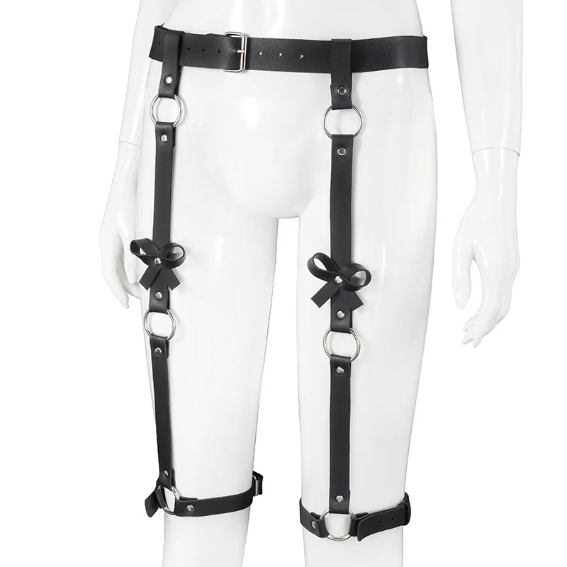 Сексуальная кожаная портупея БДСМ Связывание целомудренность брюки до бедра