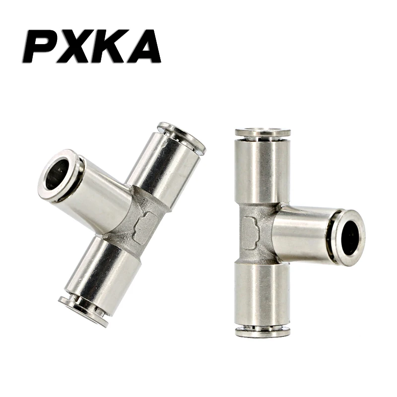 Бесплатная доставка трахеи соединитель Т Женская темно-синяя футболка с 8 мм