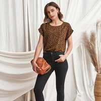 new women loose leopard print t shirt spring summer 2022 fashion tops women round neck short sleeve tops blouse
