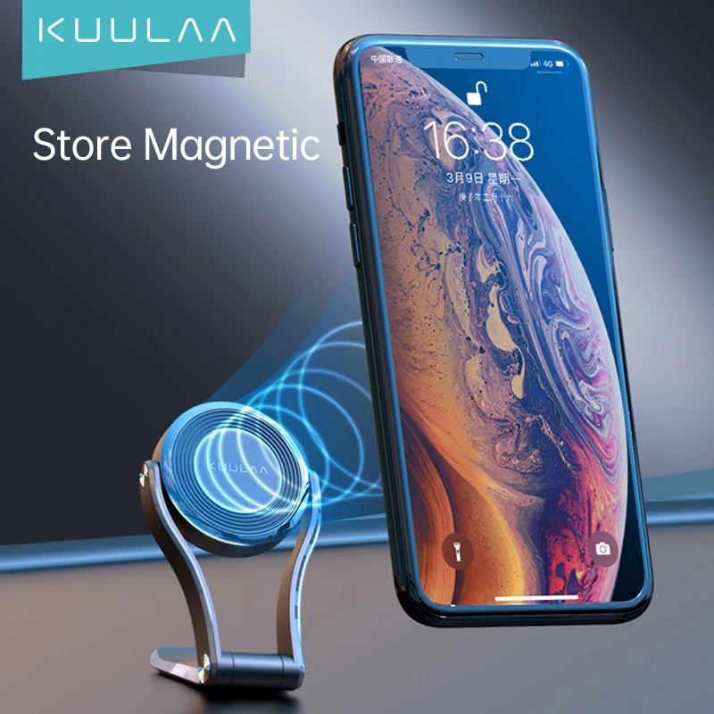 

KUULAA Car Phone Holder Magnetic Folding Magnet Mobile Phone Car Holder For Cell Phone Car Mount Holder Universal