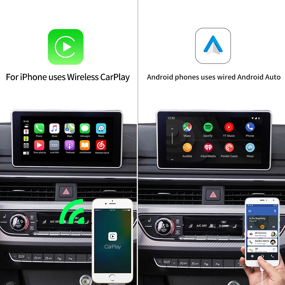 Автомобильный декодер Carlinkit 3 0 CarPlay/Android для AUDI Q3/A1 2011-2019 мультимедийный iPhone Android